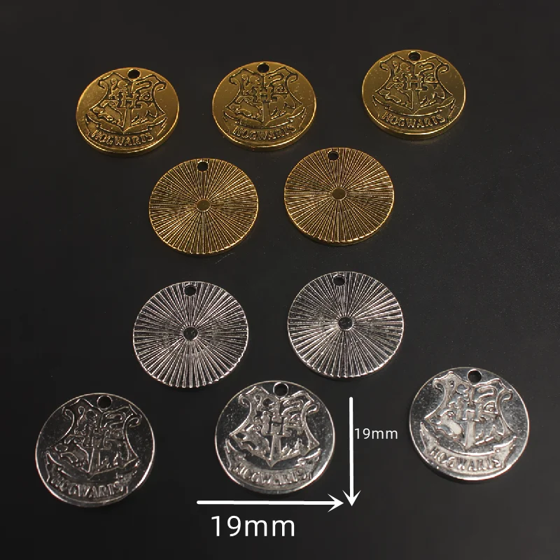 10pcs Silver plated/Gold Plated Magic Badge Alloy Pendant DIY Charms Bracelet Keychain Jewelry Crafts Making M2201