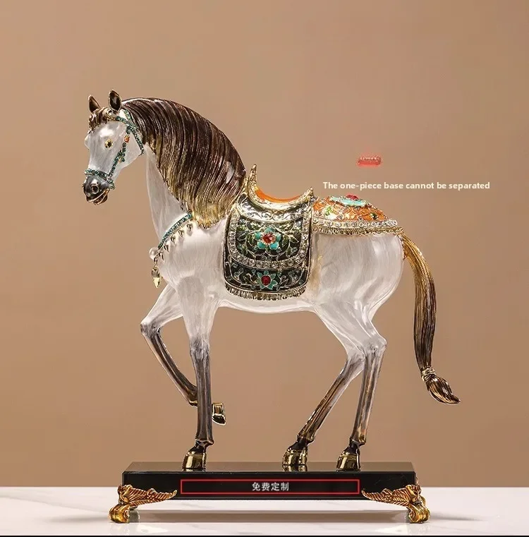 Horse to Success Ornament, Enamel Color Alloy Crafts Office Entrance Ornament, Tabletop Ornament, Horse Ornament