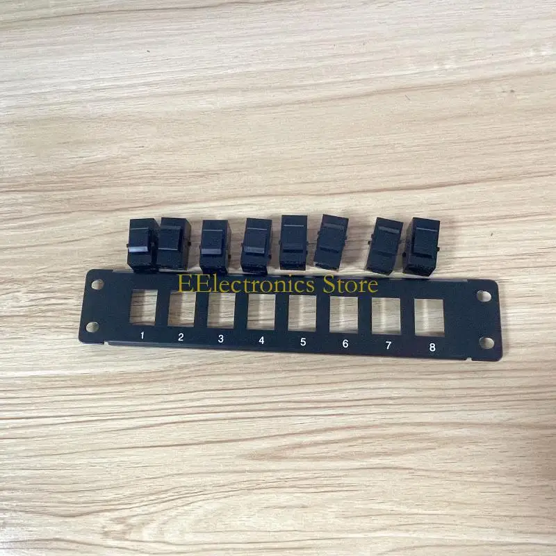 B03C Patch Panel 8 Port Cat5e dengan Inline Keystone 10G Pass-Throu Coupler Patch Panel