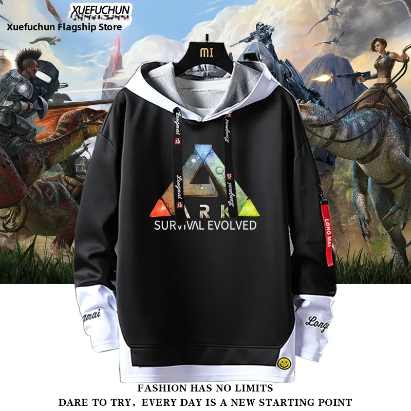 

Толстовка с капюшоном Survival Evolution Online Ark Game Cosmetics, свободная толстовка с длинным светом, повседневная одежда, смесь хлопка и полиэстера