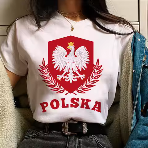 Poland tshirt women comic manga graphic t-shirts girl funny comic designer clothing
