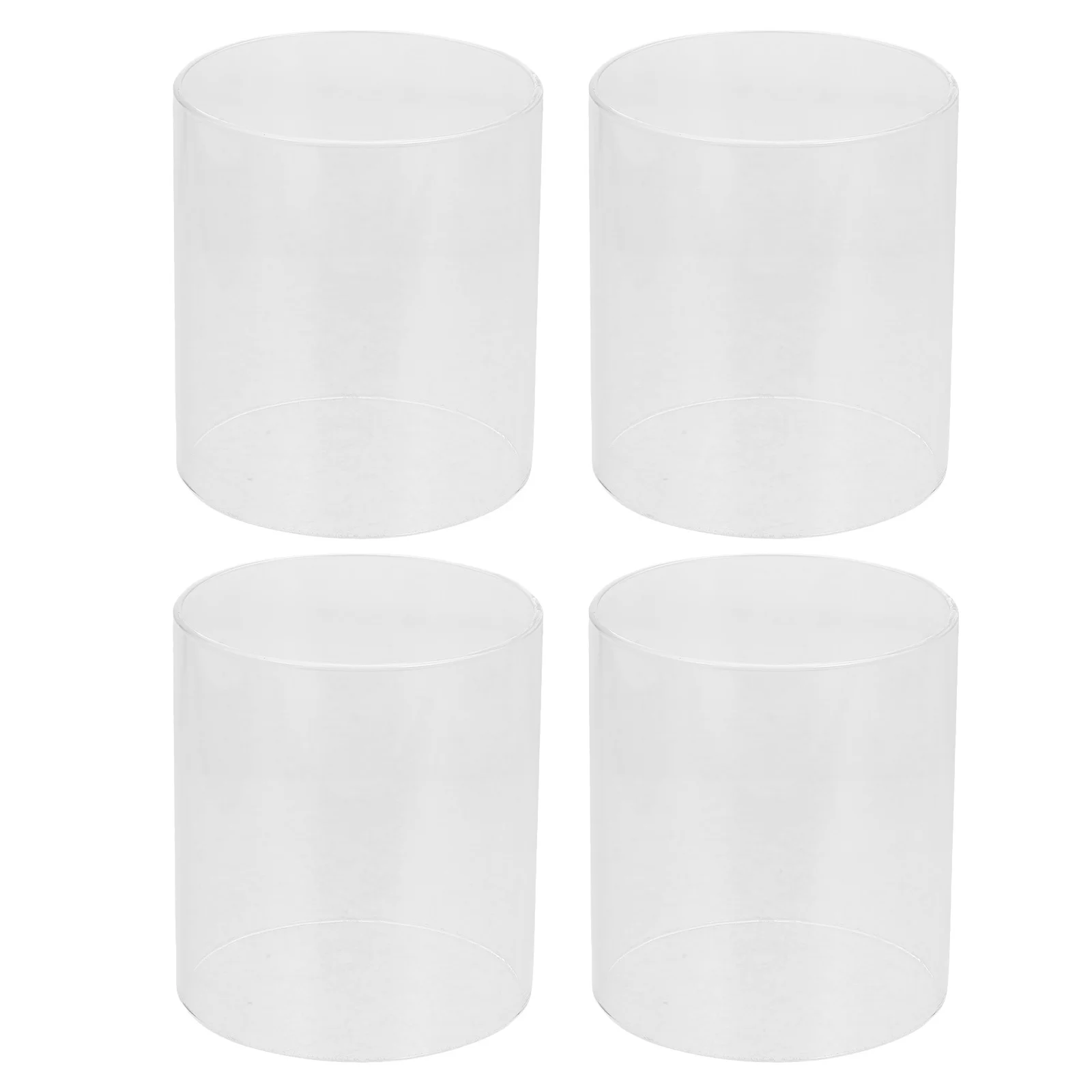 

4Pcs Glass Holder - Transparent Cylindrical Windproof Hurricane Shade for Table Centerpiece Wedding Decor - Clear