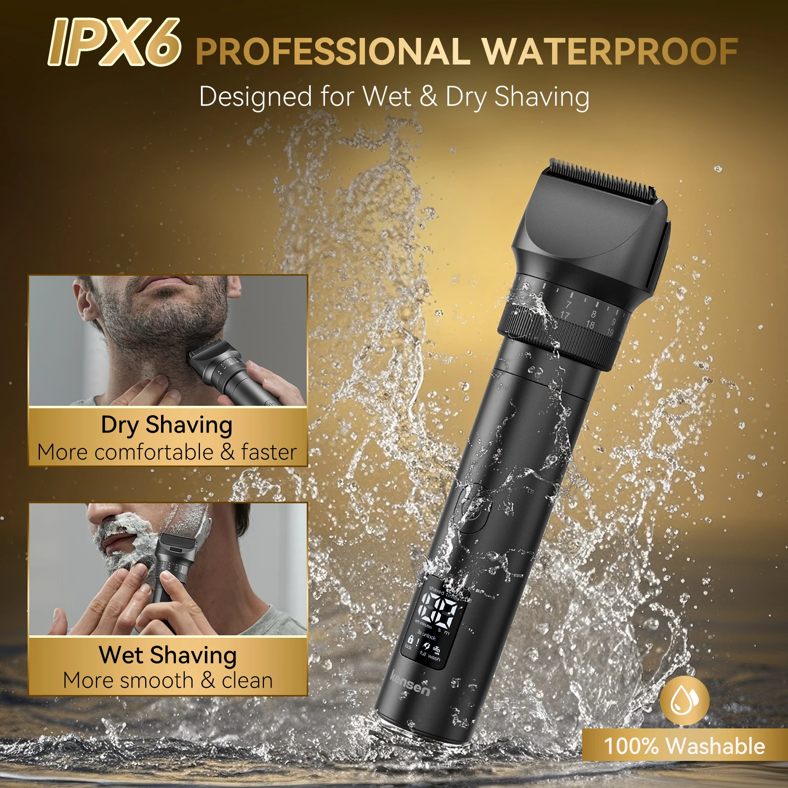 Cortadora de pelo Kensen S29 para hombres, Kit de cortadora de pelo ajustable 2 en 1, maquinilla de afeitar eléctrica, Máquina para cortar cabello seco/húmedo, cortadora de pelo de nariz