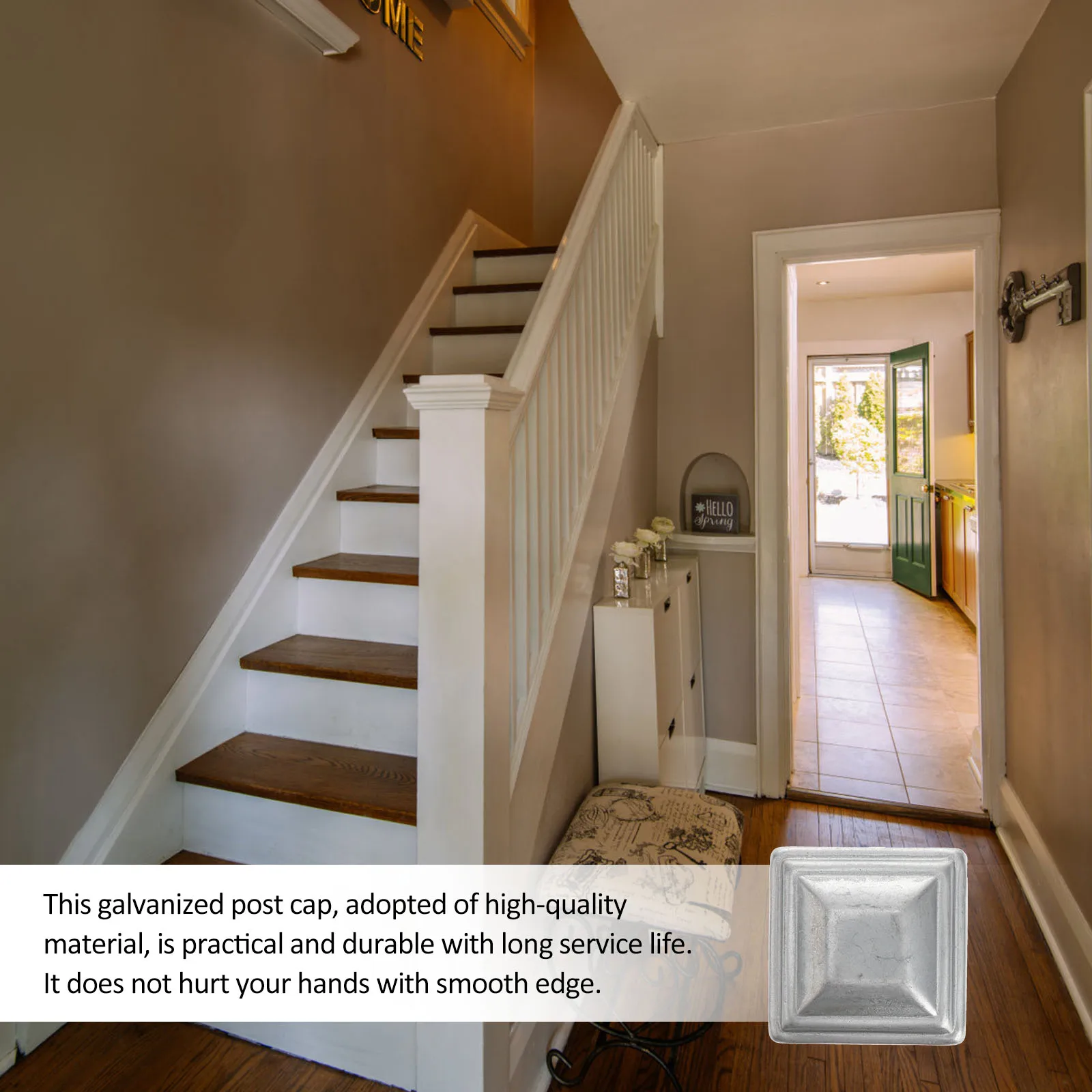 

10pcs Galvanized Square Fence Post Caps Iron Covers For Outdoor Barrier Columns Durable Smooth Modern Style Easy