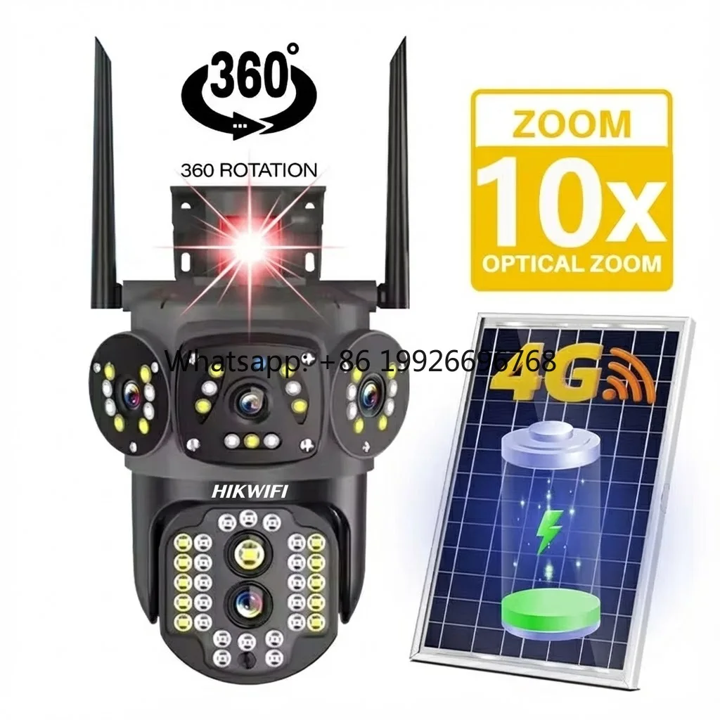 Cameră de Supraveghere cu Panou Solar V380 Pro, Vedere Nocturnă Color
