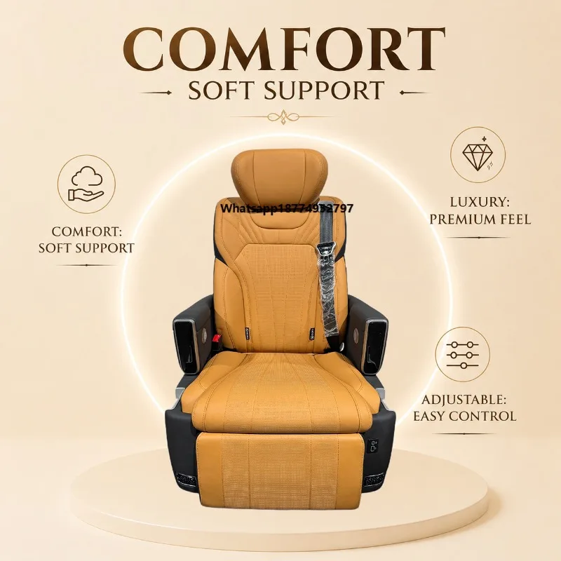Popular Style Custom Ventilated Heated Napapi Leather Power Recline Car VIP Seat for Medium Vans Sienna GL8 Carnival M8