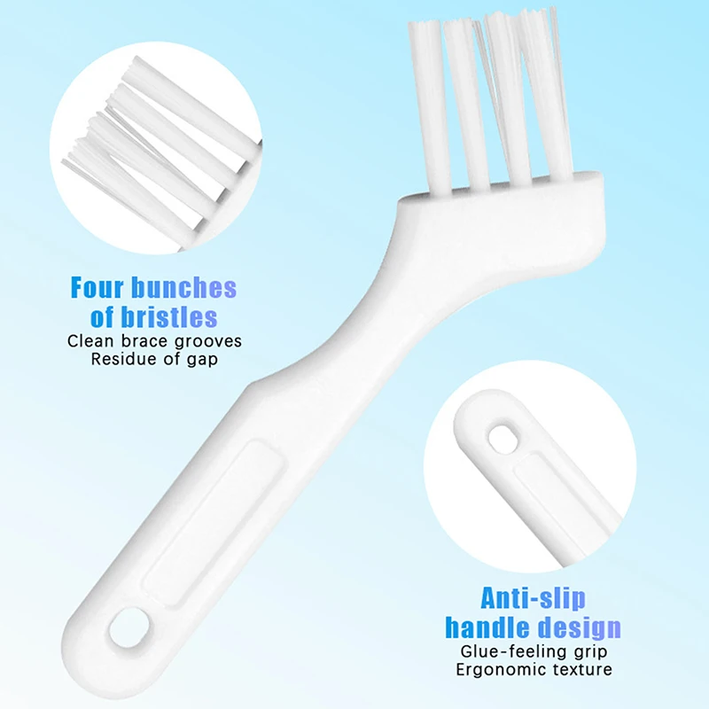 10 Stück Mini-Prothesenreinigungsbürste Zahnbürsten Falsche Zähne Bürste Mehrschichtige Borsten Rutschfeste ergonomische kieferorthopädische Mundpflege