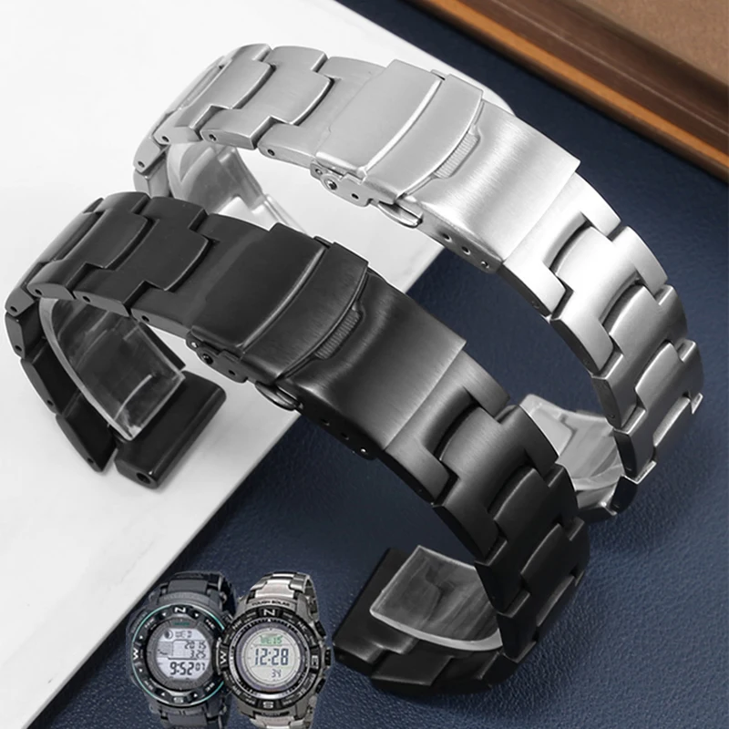 Solid Stainless Steel Watchband Strap For Casio PROTREK PRG-260