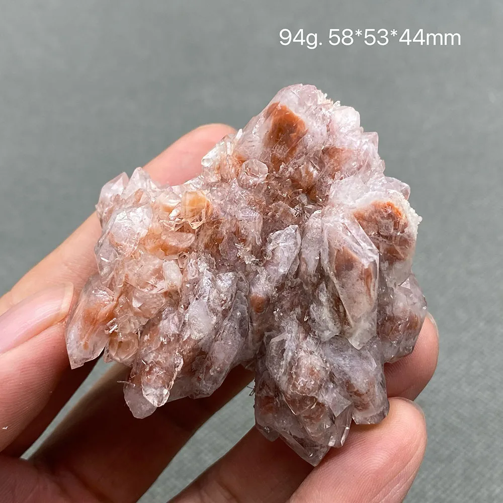 100% natural white crystal wrapped red crystal symbiotic rough stone quartz