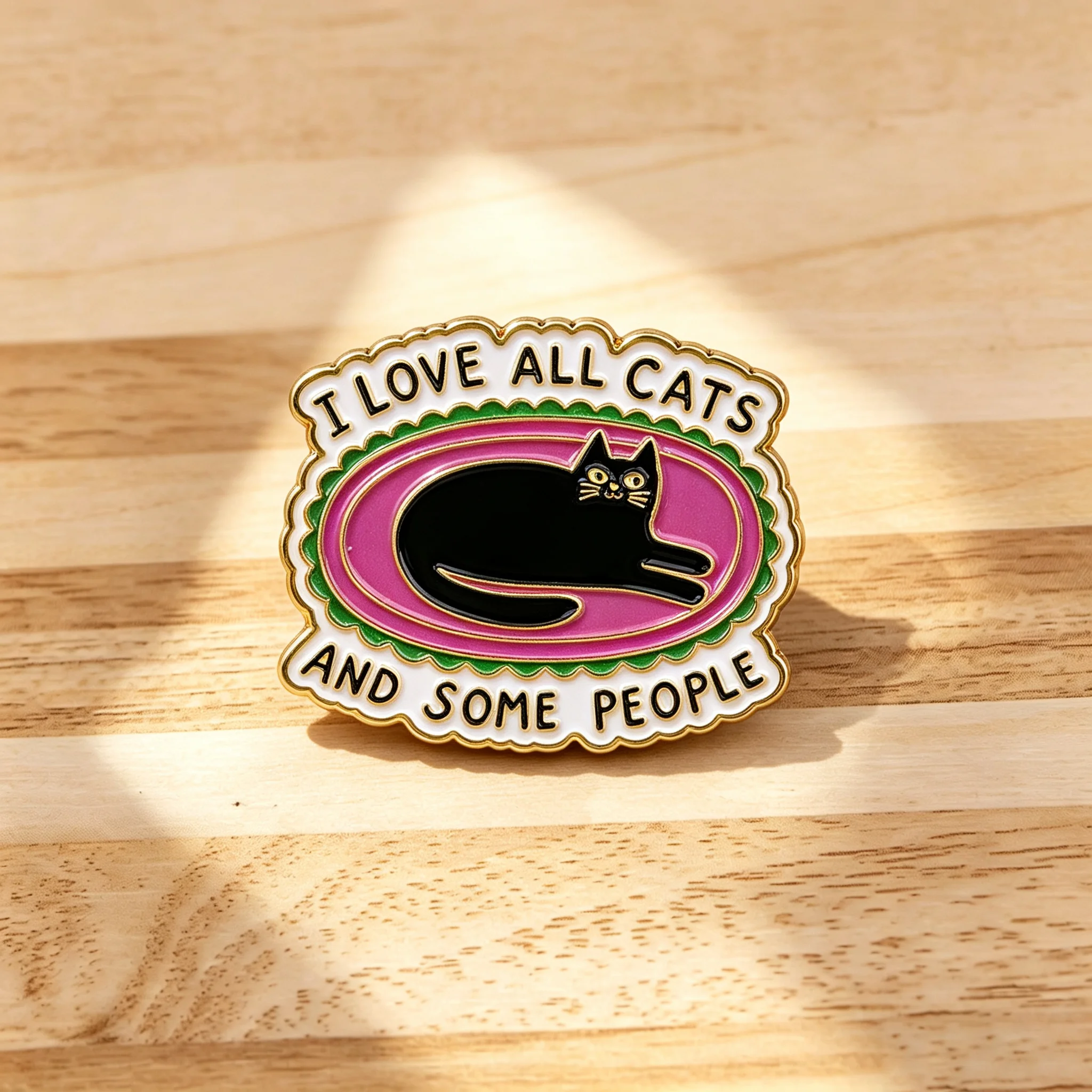 J'ADORE TOUTES LES CHATTES ET CERTAINS HOMMES – Épingles en émail, badges de chat noir de dessin animé pour sacs à dos, chapeaux, revers – Accessoires de cosplay, jouets, cadeaux