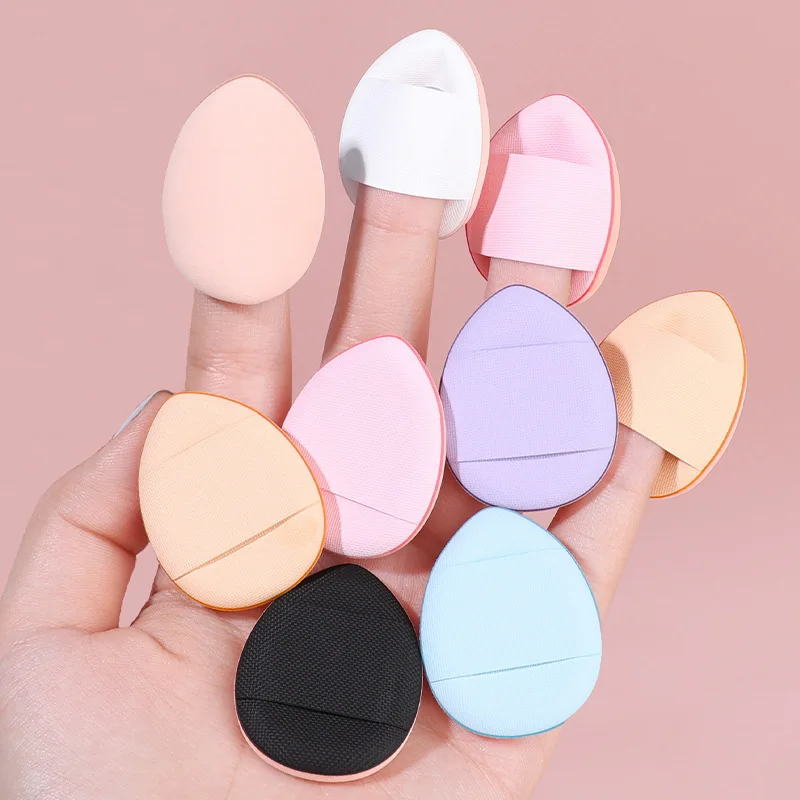 7Pcs 미니 핑거 팁 퍼프 컨실러 파운데이션 페이셜 메이크업 퍼프 루스 파우더 에어 크림 트라이앵글 메이크업 퍼프 뷰티 도구