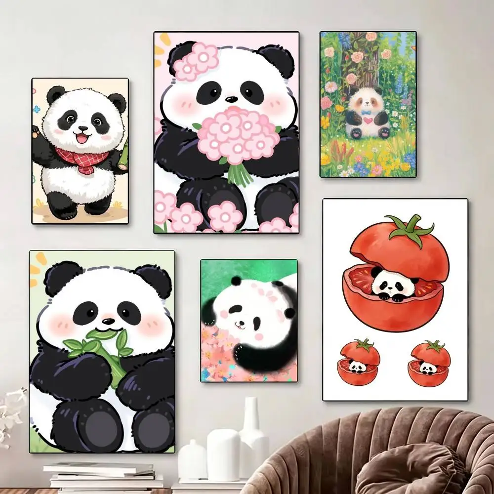 

Soft Milk Panda Cute Poster Perfect Space Sticker Self Adhesive for Office Home Theater Wall Art Decor Fancy Gift