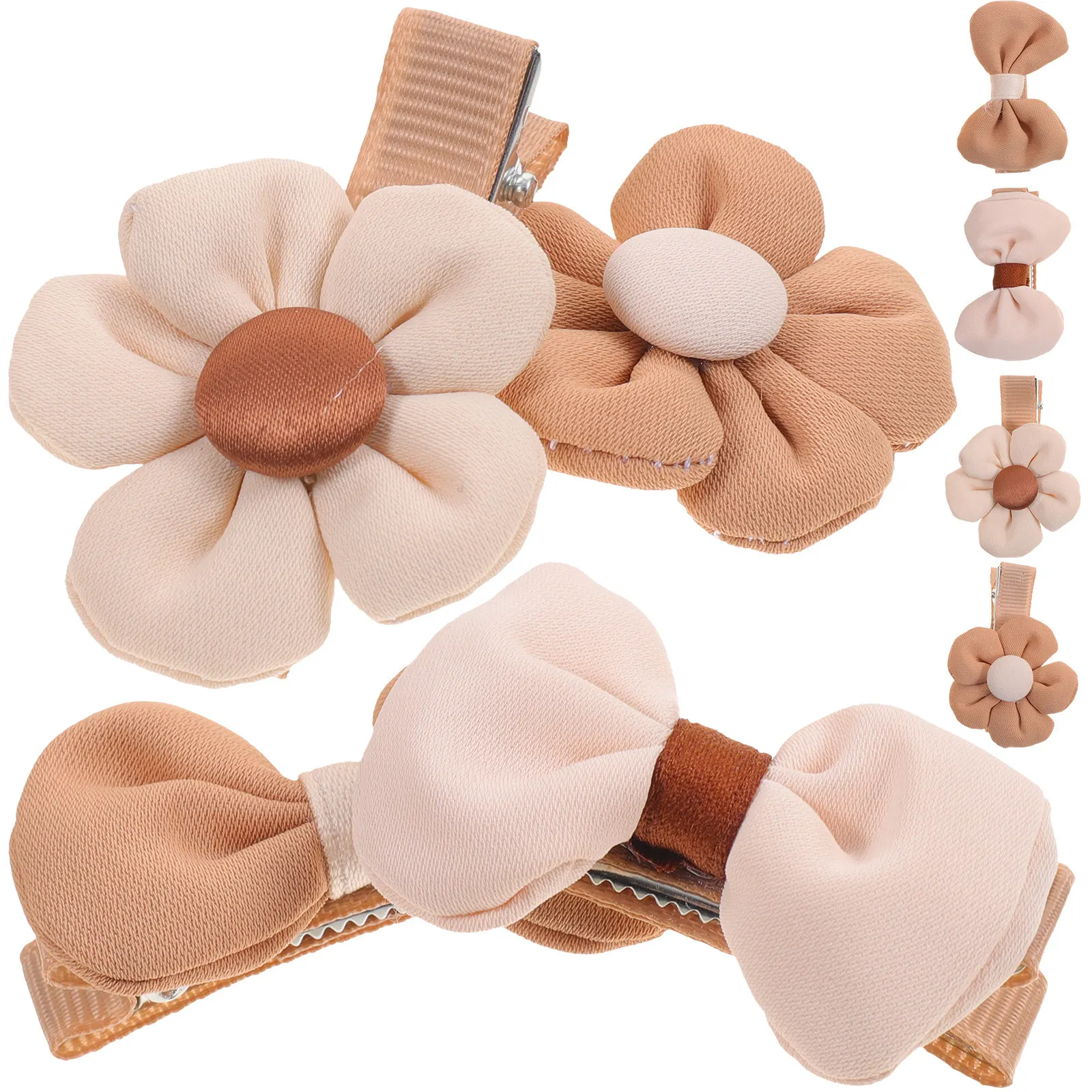 8Pcs Skin Friendly Bowknot Flower Hair Clips for Little Girls Cute Hairpins Set Comfortable Easy to Use Photo Prop Party Wedding