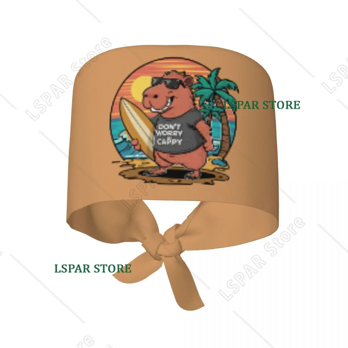 Don't Worry Be Cappy Capybara Cleaning Working Cap Comfortable Men Women Scrub Cap Surgicals Hat Nurse Scrubs Hat For Dentist
