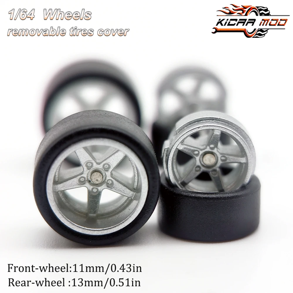 1/64 RLC Premium-Räder mit Slick-Reifen für RLC Muscle Car Advan GT Modellauto-Umbauteile D:11mm+13mm (1 Set) – Detail 9