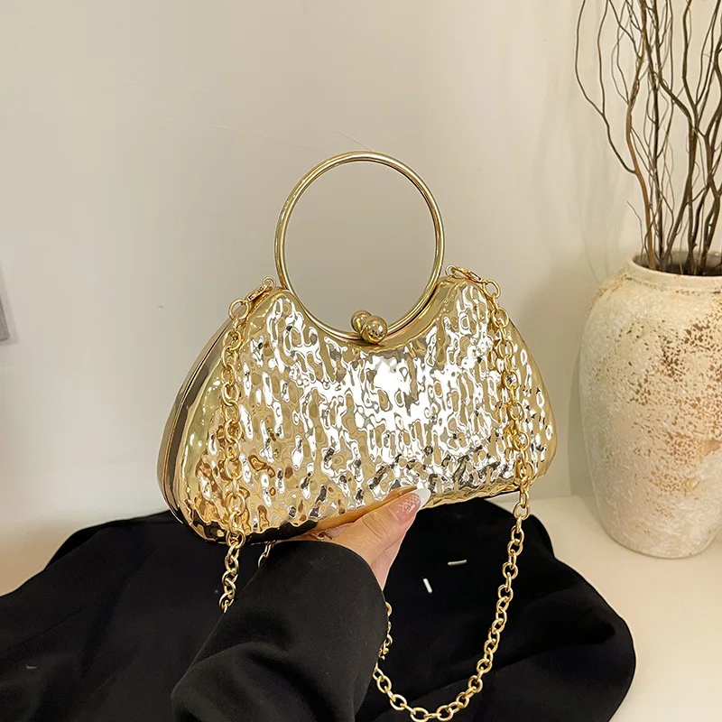 Women's Bag 2024 New Fashion Ice Crack Personalized Acrylic Box Bag Women Dinner Bag Chain Evening Bag