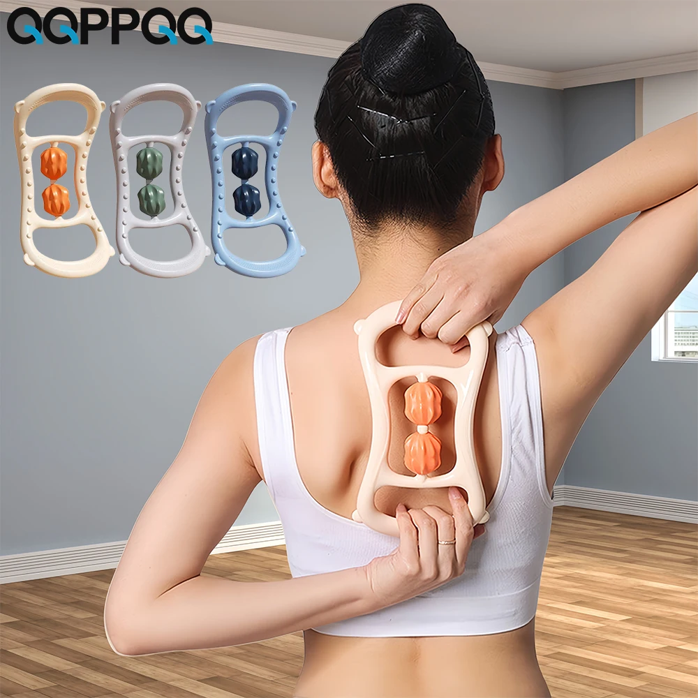 Neck & Back Massager Trigger Point Roller Massager for Waist Neck Back Shoulder Deep Tissue Pain Relief, Men Women Yoga Fitness