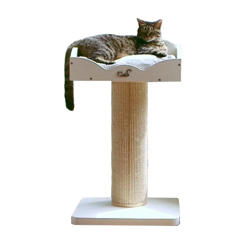 

Cat Bedside, Furniture,Wooden Cat Bed, Thick Sisal Cat Scratching Post