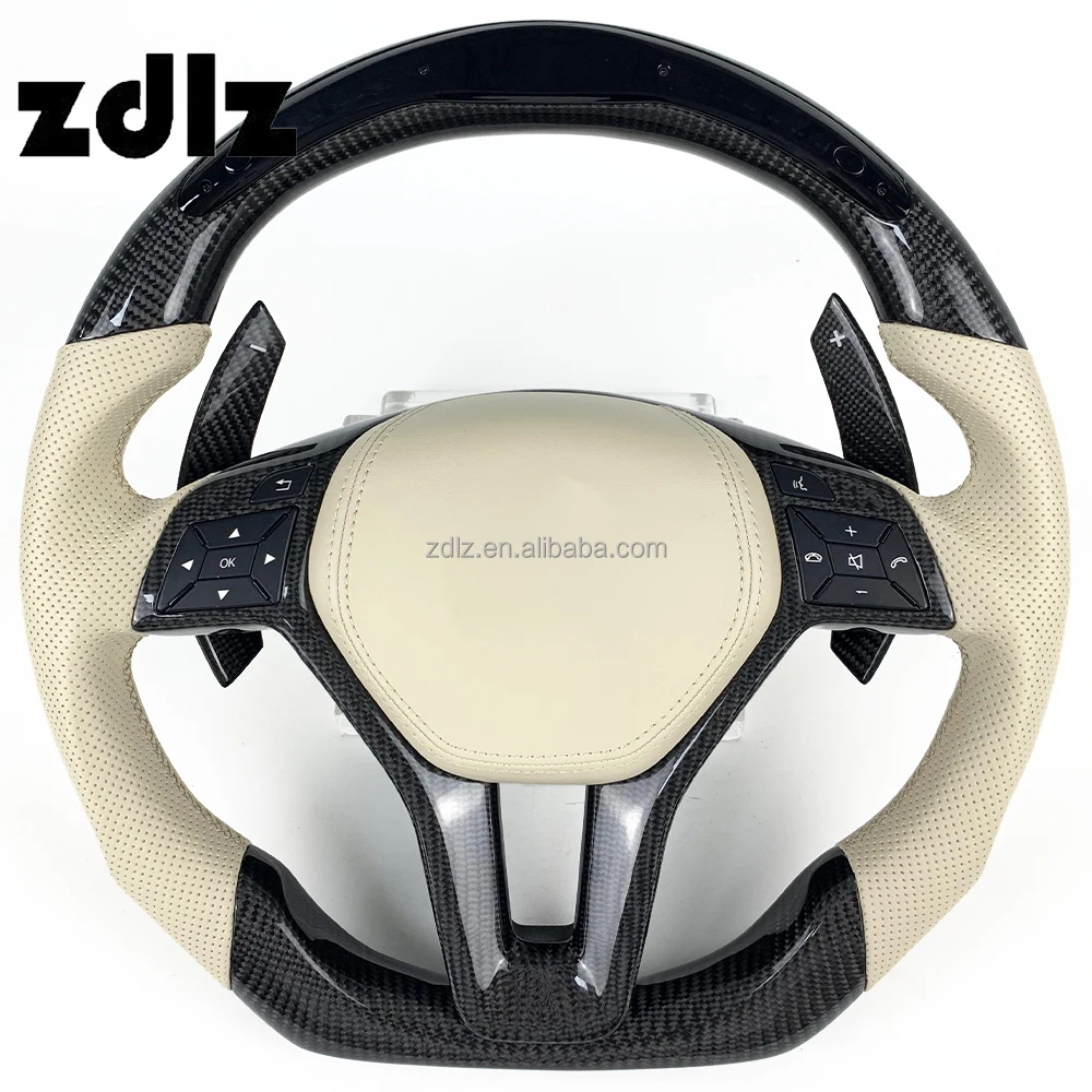

For Mercedes-Benz AMG Carbon Fiber Steering Wheel with Shift Paddle for W212 W218 W207 W204 C63 AMG Car Interior Accessories