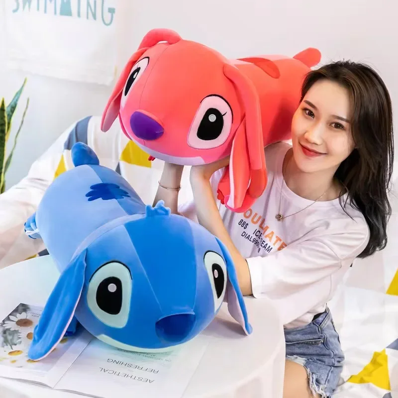 60-120CM Disney Lilo & Stitch Doll Pillow Cartoon Angel Cute Plush Toy Anime Stuffed Collection Kawaii Children's Birthday Gift