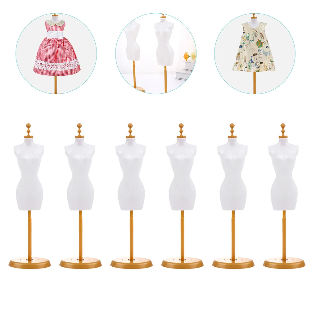 

6 Pcs Movie Mannequin Stand Toy House Skirt Dollhouse Decor Clothing Hangers