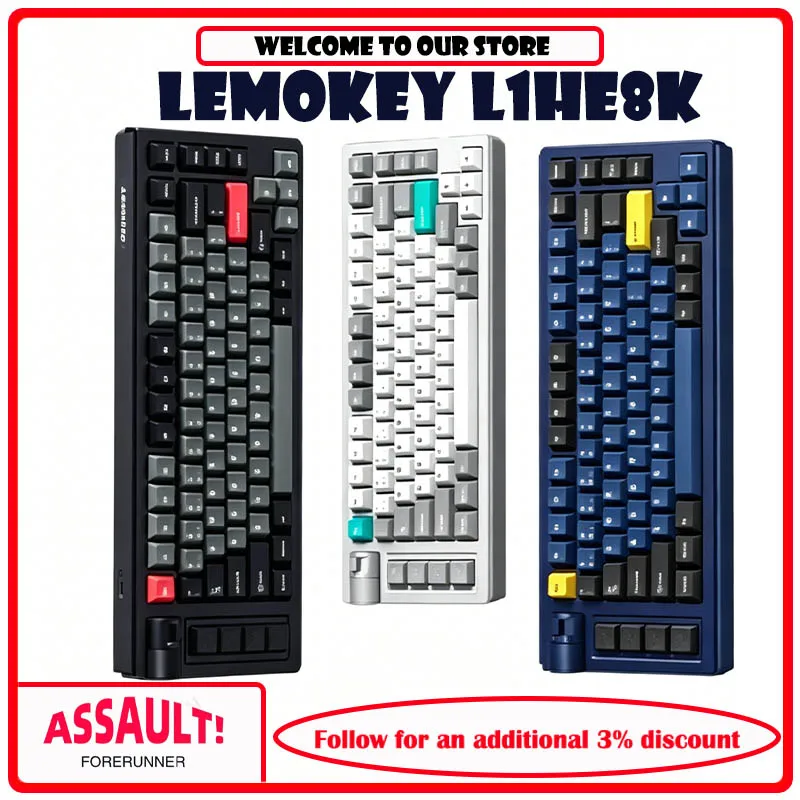 Lemokey L1HE 8K Aluminum Tuotuo the third mock examination Wireless Mechanical Keyboard Jinlong Magnetic Axis Game E-sports