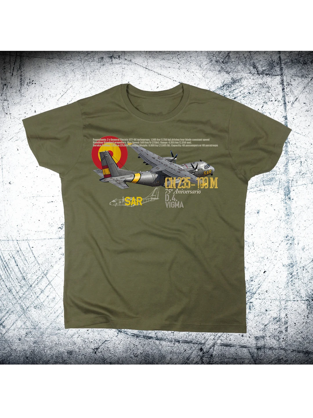 Spanish Air Force 48th Wing CN235 Transport Aircraft T-Shirt. Summer Cotton Short Sleeve O-Neck Mens T Shirt New S-3XL