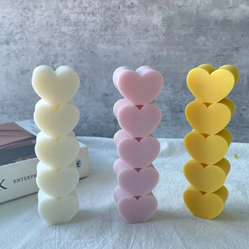 Molde de silicona con forma de vela de amor de tira larga, vela perfumada, molde de resina hecho a mano, romántico, boda, cena, arte, vela, decoración del hogar