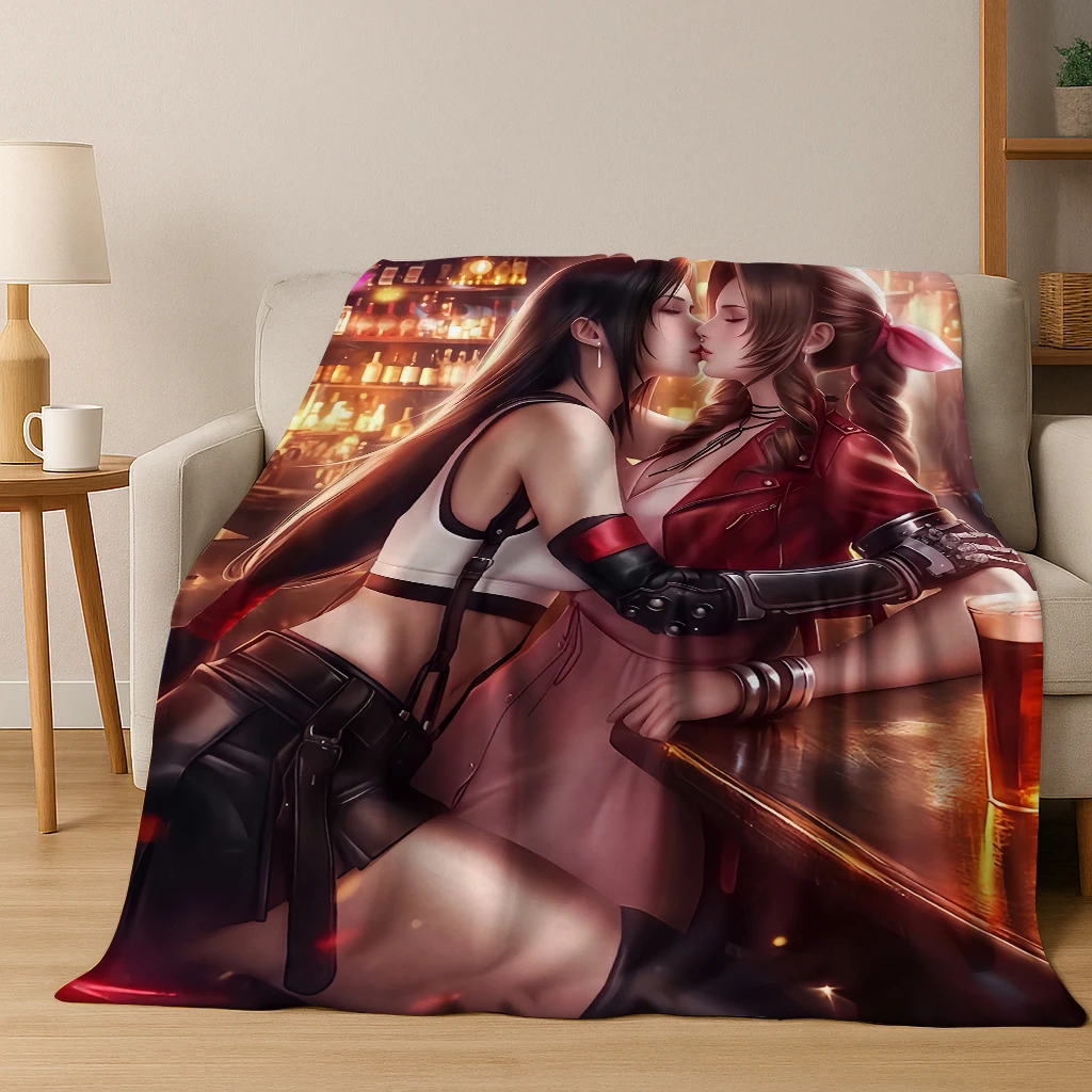 HD Game Final Fantasy Sephiroth Cloud Tifa Flannel Blanket,Warm and Cozy Soft Throw Blanket for Home Bedroom Bed Sofa Cover Kid