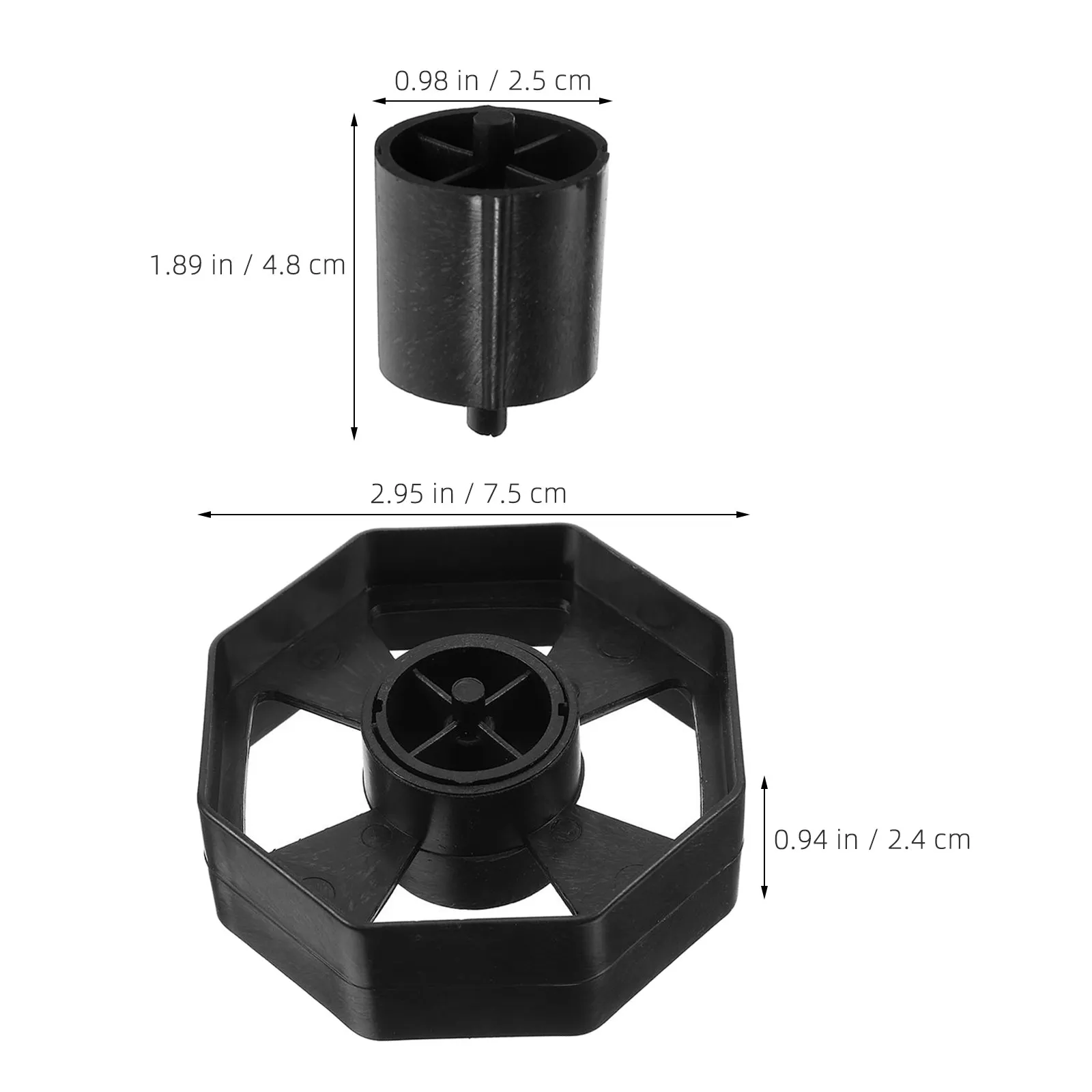 2Set Tape Dispenser Core Plastic Black Stable Replacement for Office School Commercial Packing Tape Holder Mailing Shipping Part