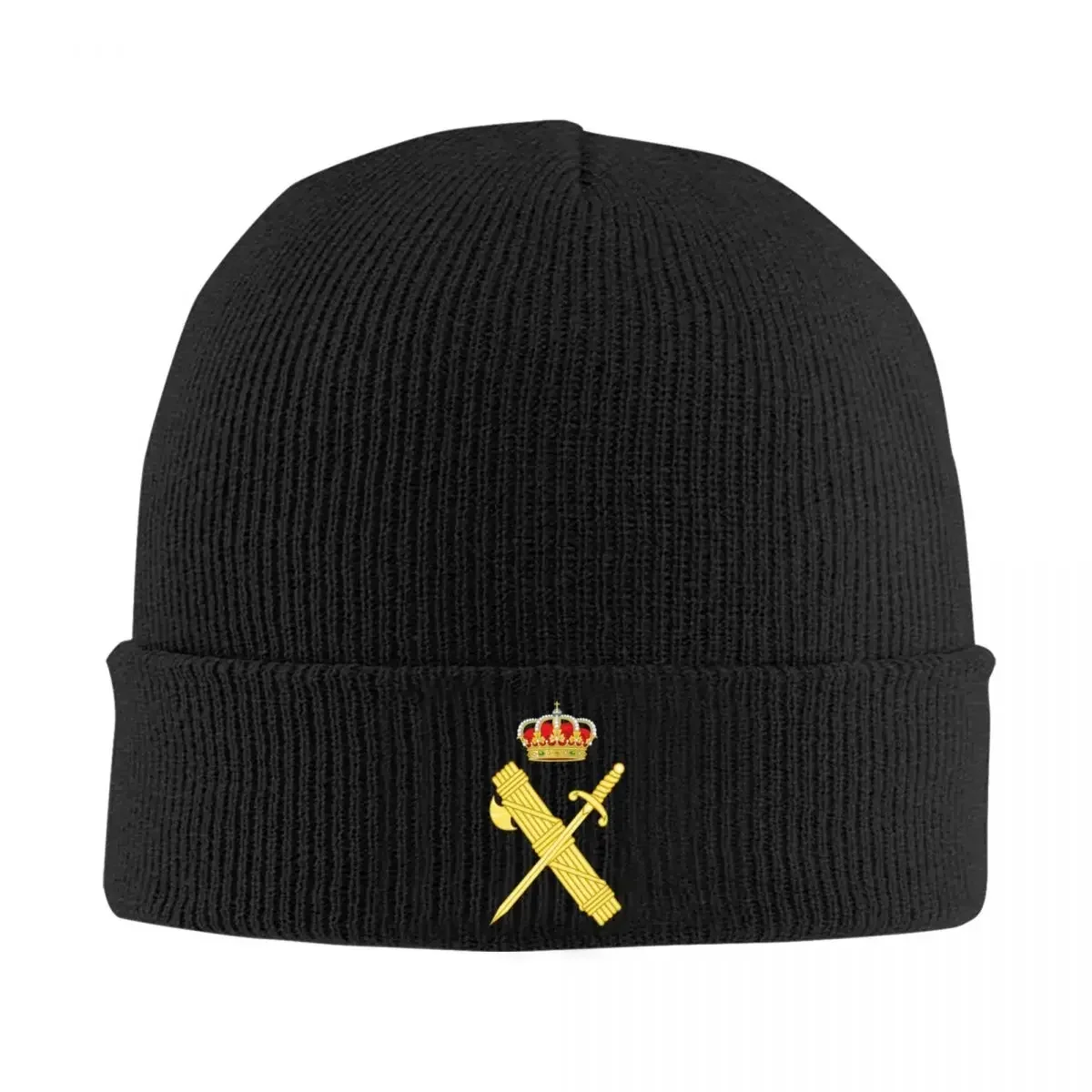

Custom Emblem Of The Spanish Civil Guard Bonnet Hats Knitted Hat Autumn Winter Warm Spanish Coat Of Arms Skullies Beanies Caps