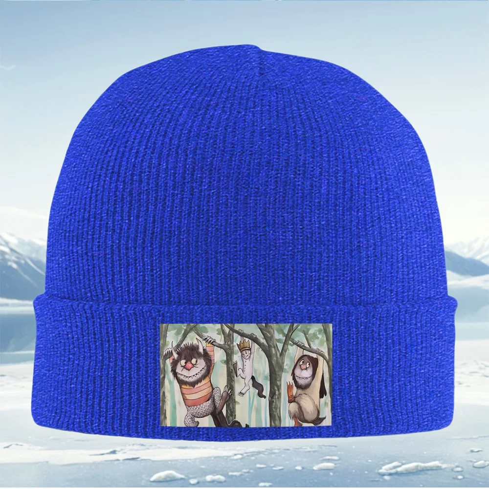 Cose selvagge arrampicata albero stile cartone animato Uomo Donna Cappello lavorato a maglia unisex Beanie Pullover Berretto invernale termico caldo Natale all'aperto C
