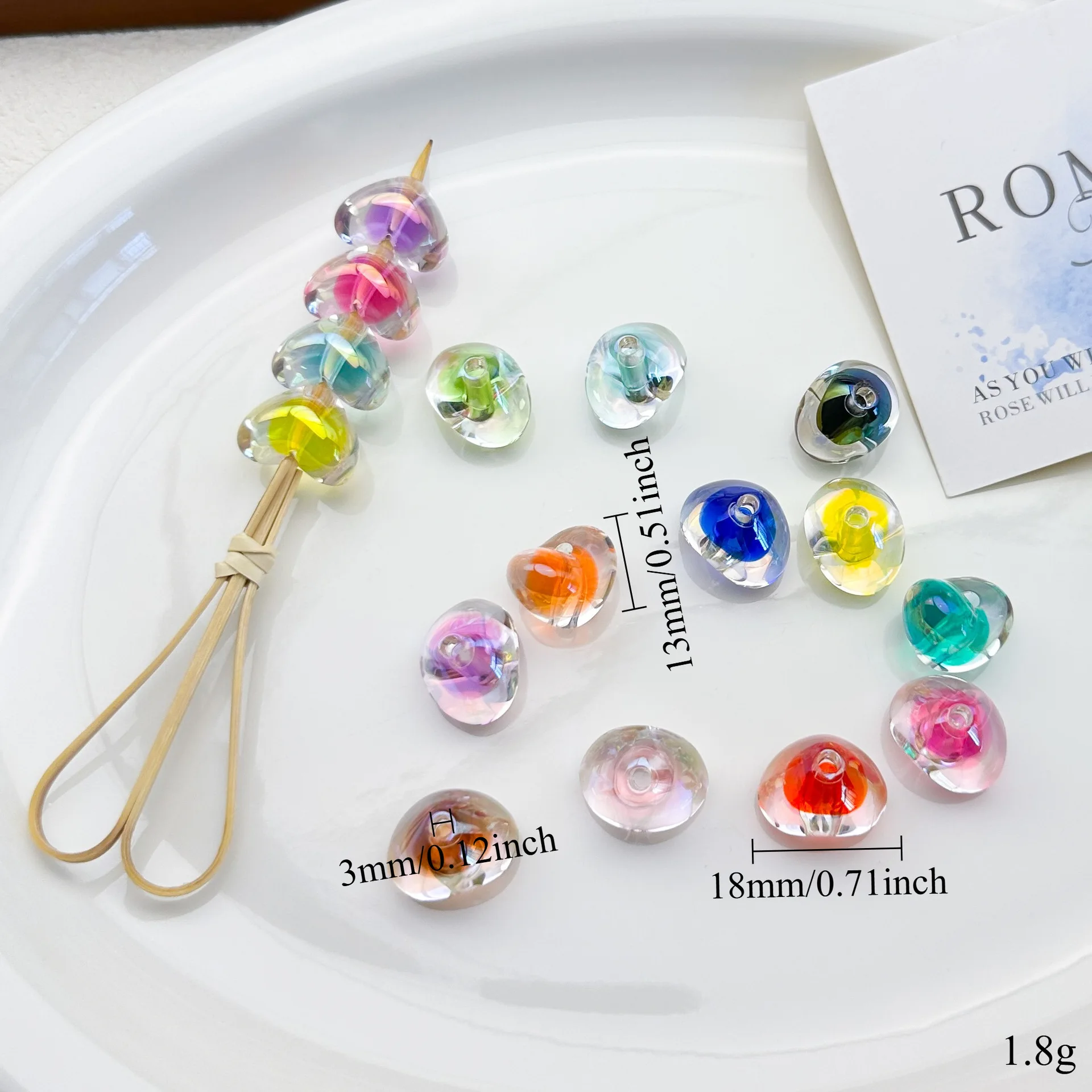 20pcs/lot Acrylic UV-Coated Iridescent Heart Beads – Candy Center Beads-in-Beads For DIY Bracelets Necklaces Jewelry Making