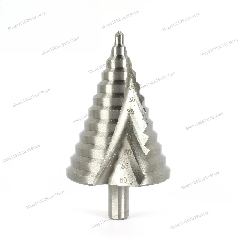 For 6-60 Pagoda Drill Step Hole Opener, Spiral Groove Triangular Handle Pagoda Drill Bit Reaming
