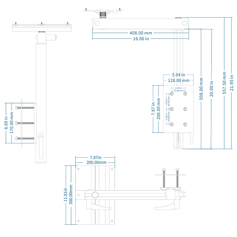 Accesorios para caravana Deren, fácil instalación, pata de mesa extraíble negra para RV, aleación de aluminio, altura ajustable, rotación de 360 grados