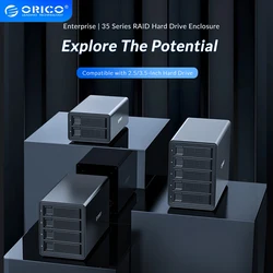 ORICO 35 Series 4 bay 3.5'' SATA to USB 3.0 HDD Docking Station With RAID Built-in 150W Power Dual Chip  HDD Enclosure