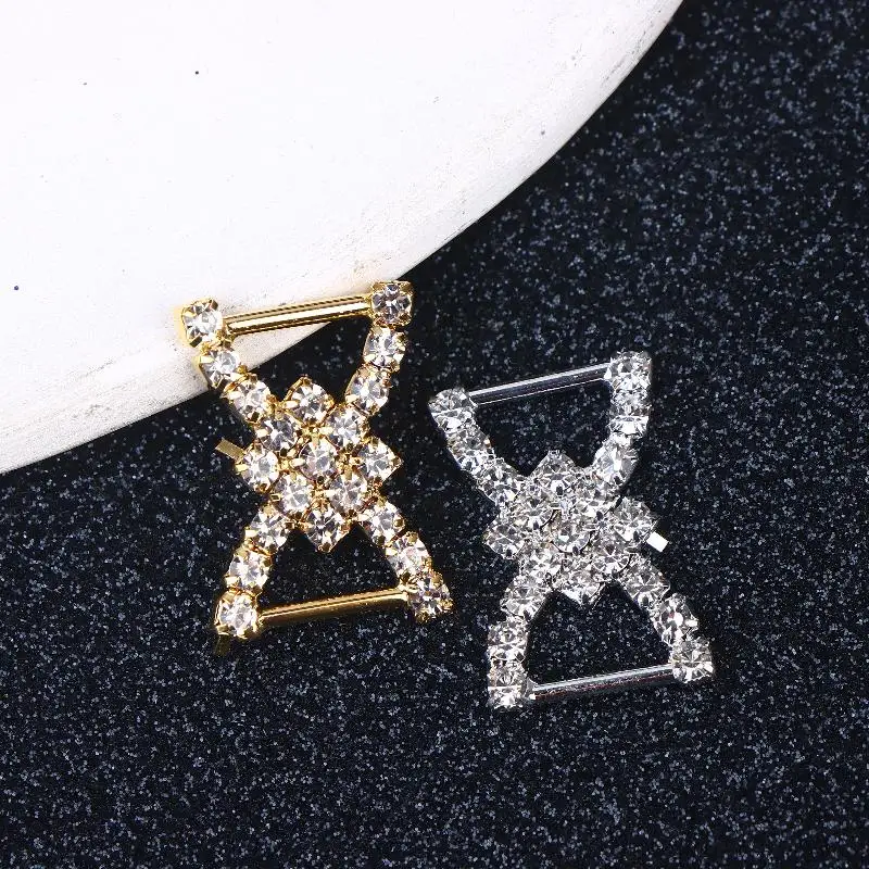 

10 шт. металлических пряжек для бикини с стразами, декоративные элементы для повязок на волосы, украшения для свадебных платьев, аксессуары для одежды, подарки, DIY