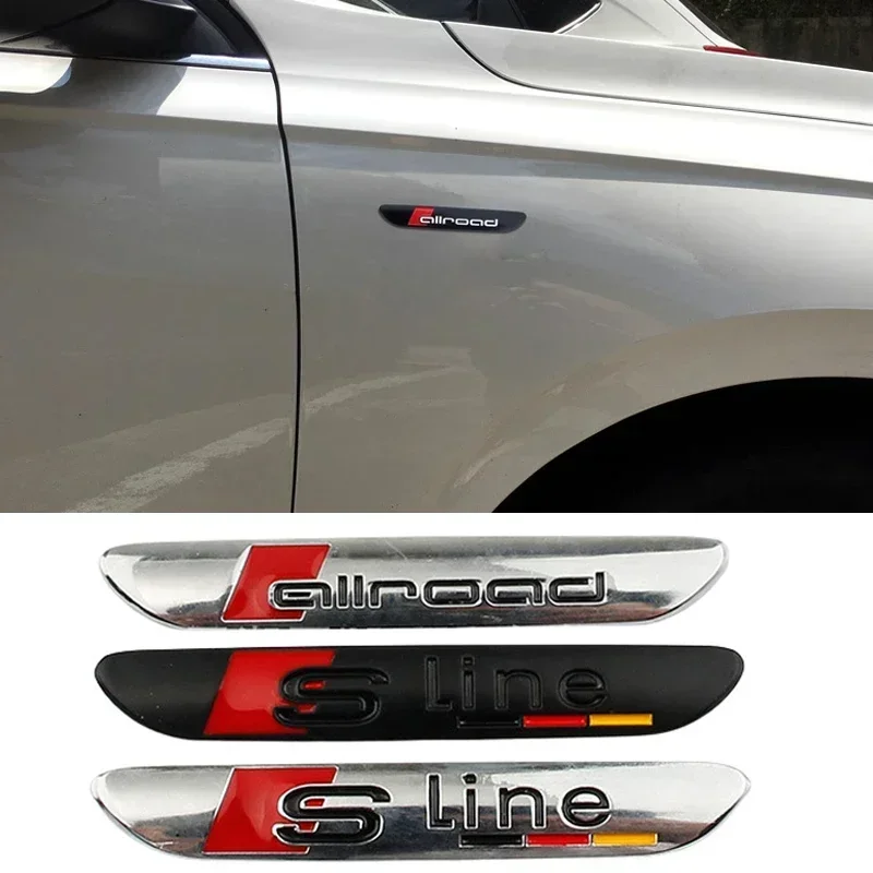 1PC Car Fender Stickers Body for Audi Sline Allroad A3 A4 A5 A6 A7 S3 S4 S5 S6 S7 TT Q3 Q5 Q7 Q6 Rear Trunk Decals Accessories