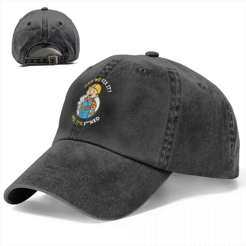 Bob The Builder Czapki z daszkiem Classic Distressed Washed Can We Fix It Funny Repair Man Czapka przeciwsłoneczna Unisex Outdoor Summer Caps Hat