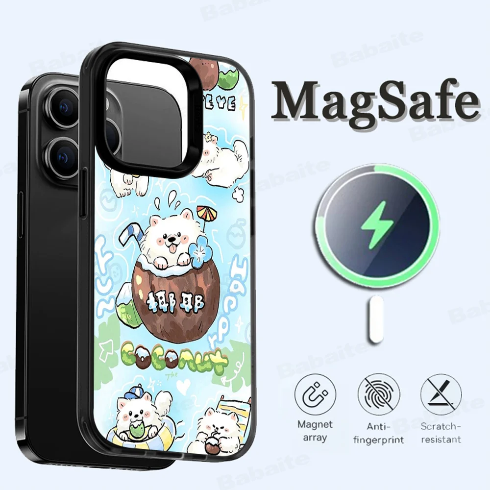 

Cute Mofusands Dog Ear Phone Case Magnetic Case For IPhone 16 14 13 12 11 15 Pro Max Plus For Magsafe Wireless Charge Cover