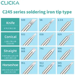 OEM C245 Soldering Iron Tips Chisel/Barrel/Knife Cartridge C245-055/789/939/955 Compatible JBC T245 Soldering Station Tools