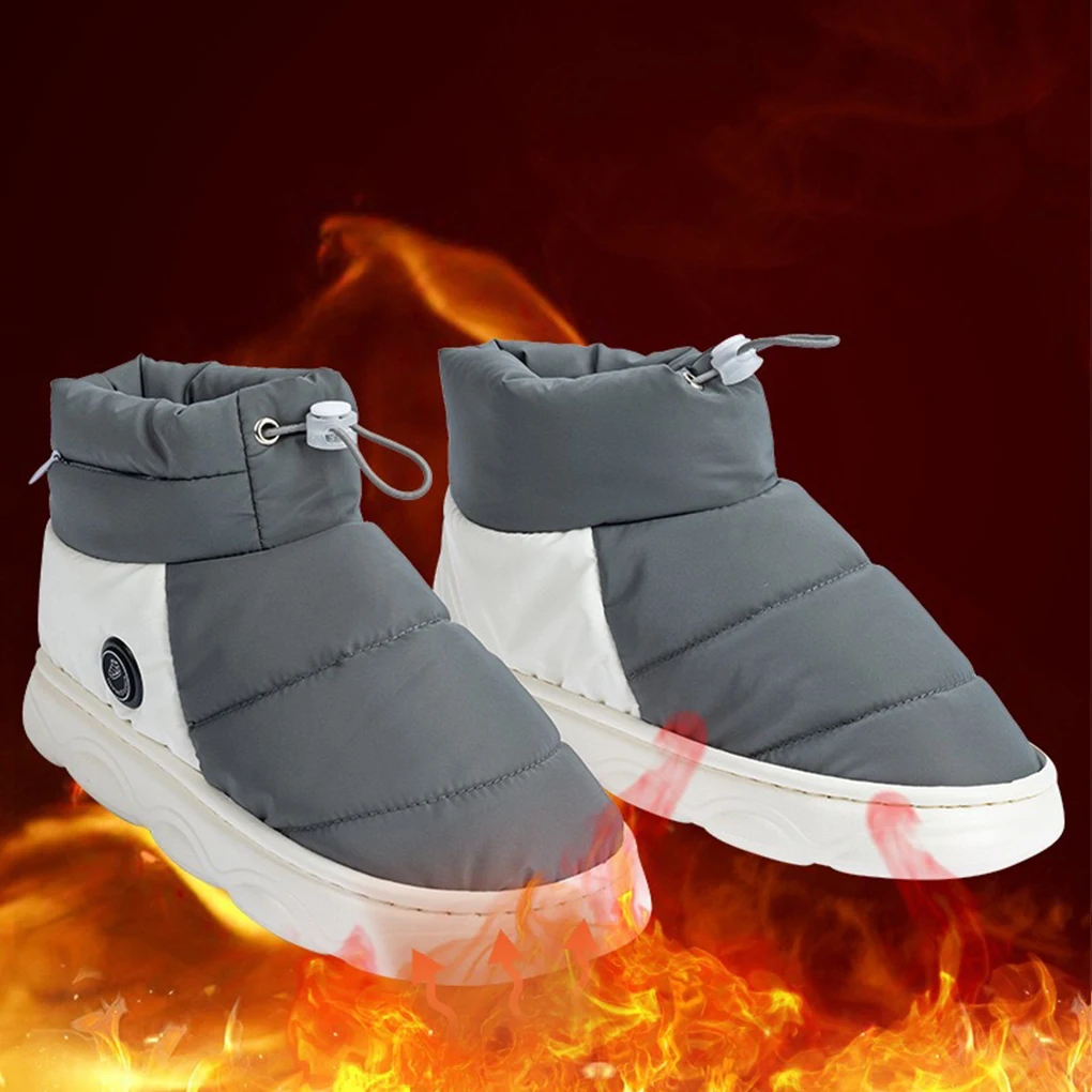 Unisex-Hausschuhe mit elektrischer Heizung und 3 Heizstufen, für Damen und Herren, warme Schneestiefel, wiederaufladbar, für den Innenbereich, Haus, Heimbüro