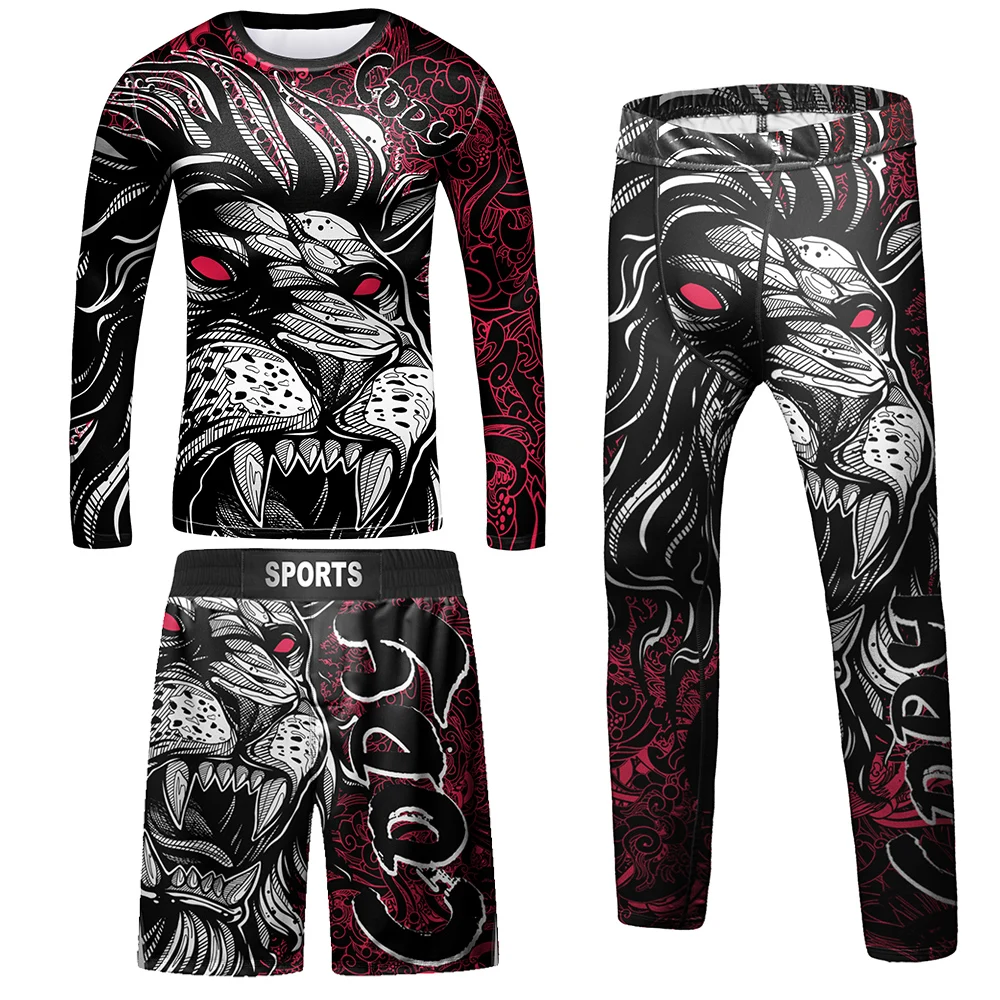 Compression Jersey MMA BJJ Fashion Boys Sets Baby Girl Clothing Set Kids Shorts Sports Bear Sweatshirt Pants 4Pcs Suits Outfits