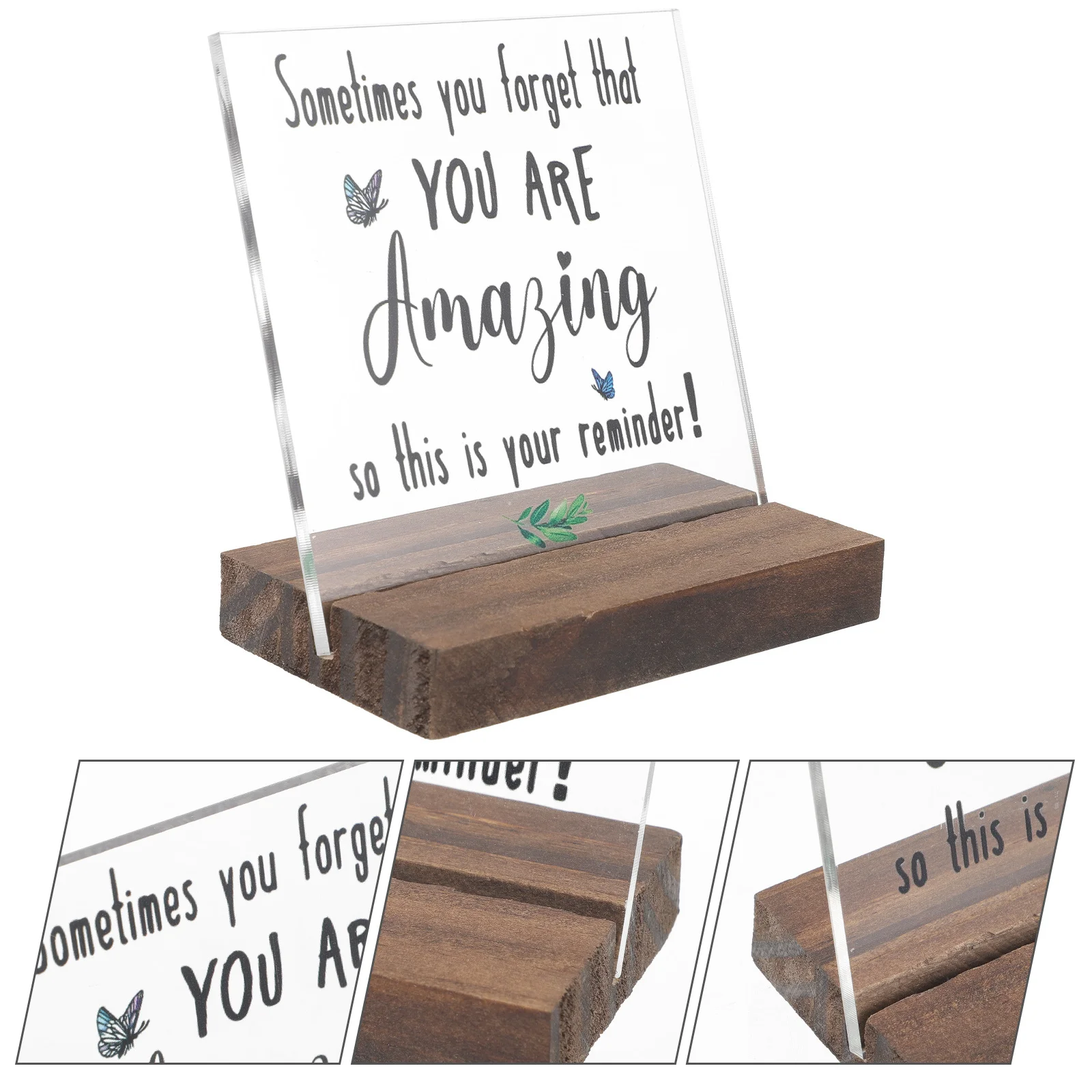 علامة مكتب تشجيع للنساء اقتباسات ملهمة من الأكريليك لتزيين طاولة المكتب لوحة تحفيزية مع حامل ديكور المكتب #1