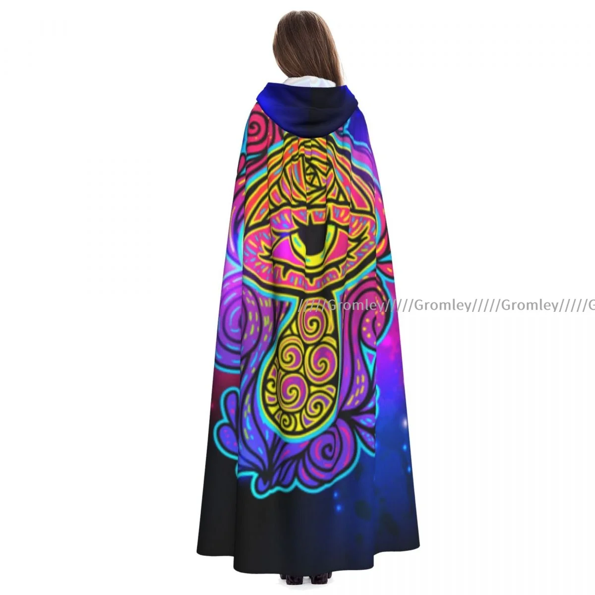 Medieval Halloween Cosplay Cloak Hooded Coat Magic Mushrooms Cape Coat Long Trench Costume Wizard Cloak