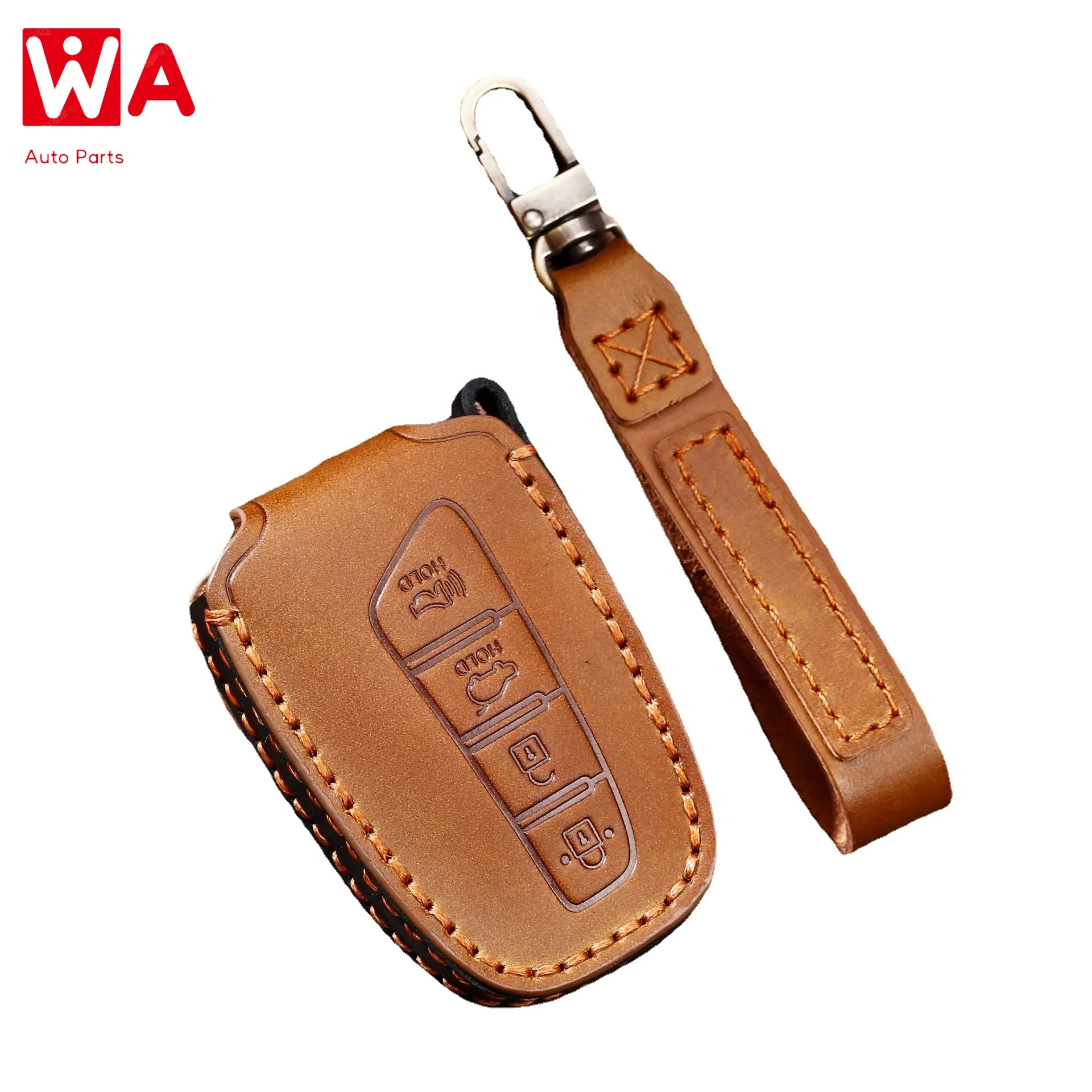 

1Pcs Genuine Leather Car Key Case Cover For Hyundai Santa Fe Grand Ix45 Centennial Genesis 4button Key