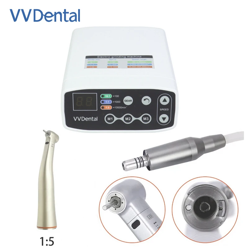 Dental Brushless Electric Micro Motor 1:5 Speed Increasing Contra Angle Handpiece E‑Type For Tooth Preparation Dental Restoratio