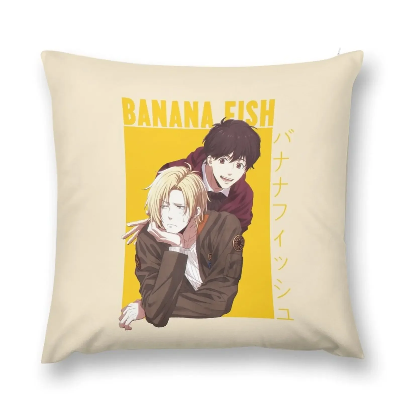 Banana Fish Ash Eiji Throw Pillow Christmas Pillows ornamental pillows Pillows Aesthetic pillow