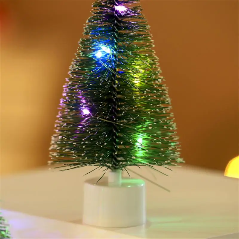 Mini Luminous Christmas Trees LED Lights Home Decoration Electronic Candles Childrens Gifts New Year Christmas Party Ornament