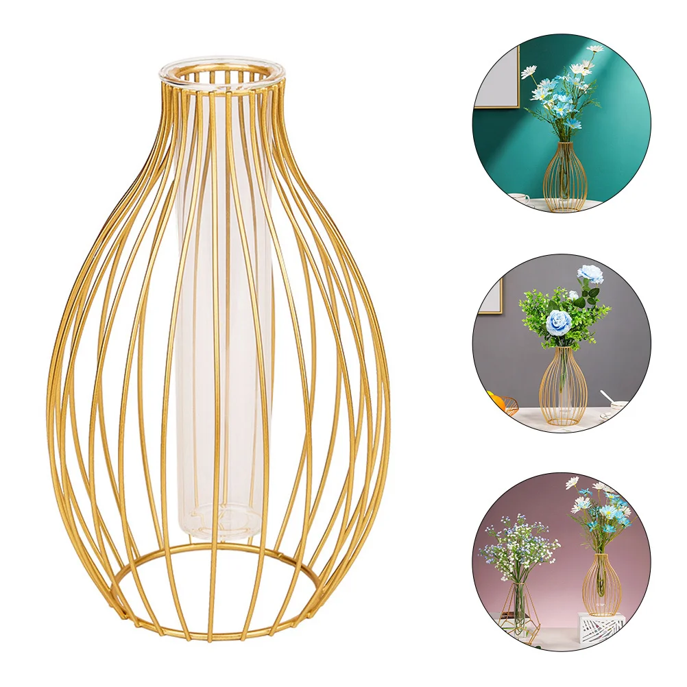 

Art Hollow Hollow Metal Tube Tube Wrought With Iron Frame Hydroponics Iron Art Glass Vases Glass Vase Vase